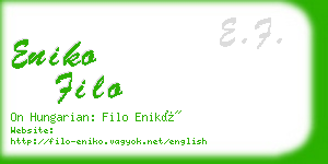 eniko filo business card